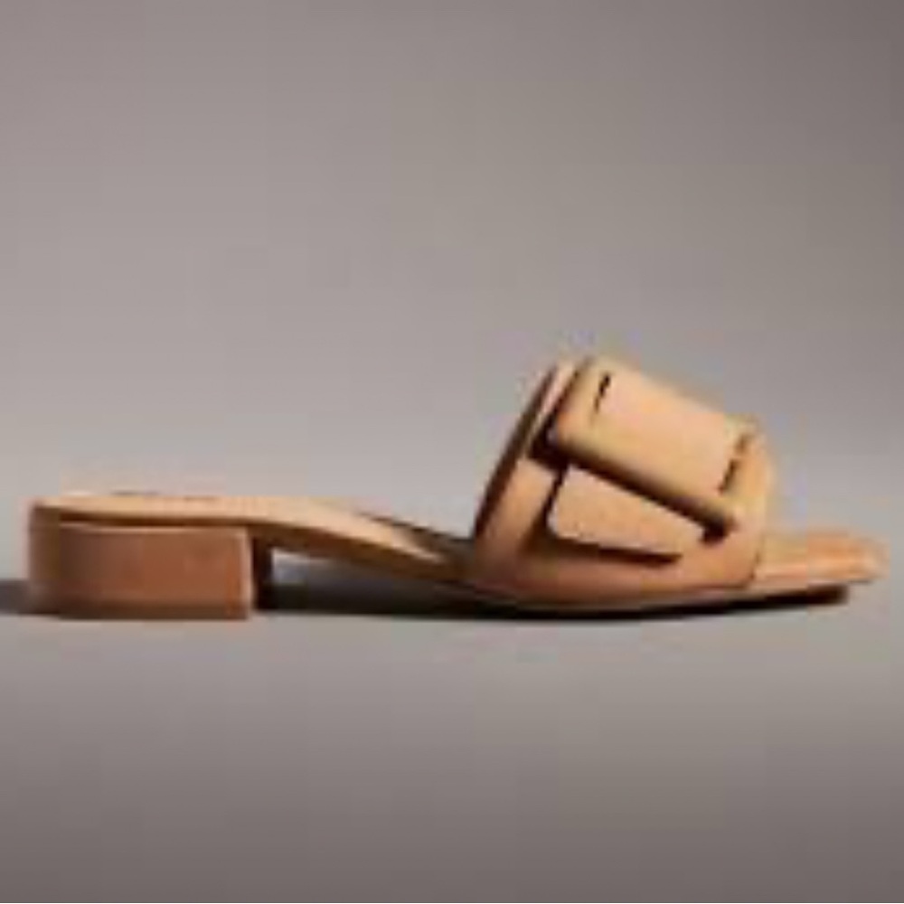 Anthropologie Maeve Tan Buckle Women's Sandals - Picture 2 of 6